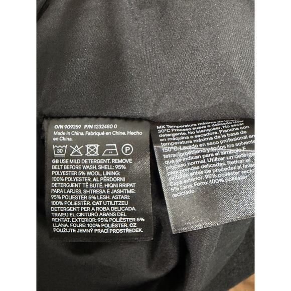 New H&M Double Breasted Wool Blend Pea Coat Black XXL Preppy - Picture 3 of 3